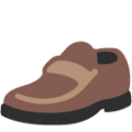 man’s shoe on platform BlobMoji