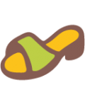 woman’s sandal on platform BlobMoji