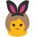 people with bunny ears on platform BlobMoji