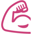 flexed biceps on platform BlobMoji