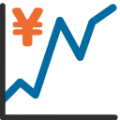 chart increasing with yen on platform BlobMoji