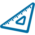triangular ruler on platform BlobMoji