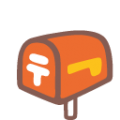 closed mailbox with lowered flag on platform BlobMoji