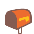 open mailbox with lowered flag on platform BlobMoji