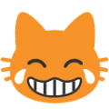 cat with tears of joy on platform BlobMoji