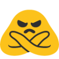 person gesturing NO on platform BlobMoji