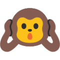 hear-no-evil monkey on platform BlobMoji