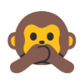 speak-no-evil monkey on platform BlobMoji
