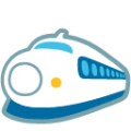 bullet train on platform BlobMoji