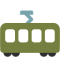 tram car on platform BlobMoji