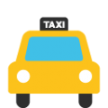 oncoming taxi on platform BlobMoji