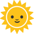sun with face on platform BlobMoji