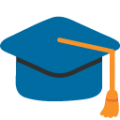 mortar board on platform BlobMoji