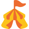 circus tent on platform BlobMoji