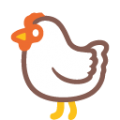 chicken on platform BlobMoji
