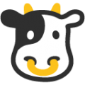 cow face on platform BlobMoji