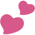 two hearts on platform BlobMoji
