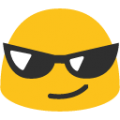 Smiling Face with Sunglasses Emoji on platform BlobMoji