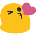 kissing heart on platform BlobMoji