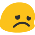 disappointed on platform BlobMoji
