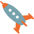 rocket on platform BlobMoji