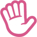 raised hand on platform BlobMoji