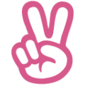 victory hand on platform BlobMoji