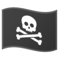 pirate flag on platform BlobMoji