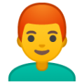 man: red hair on platform BlobMoji