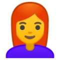 woman: red hair on platform BlobMoji