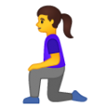 woman kneeling on platform BlobMoji
