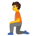 person kneeling on platform BlobMoji