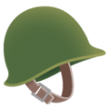 military helmet on platform BlobMoji