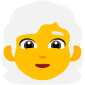 woman: white hair on platform Emojiall Bubble