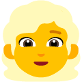 woman: blond hair on platform Emojiall Bubble