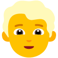 person: blond hair on platform Emojiall Bubble