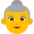 old woman on platform Emojiall Bubble