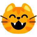 grinning cat with smiling eyes on platform Emojiall Bubble
