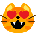 smiling cat with heart-eyes on platform Emojiall Bubble