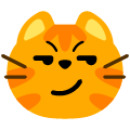 cat with wry smile on platform Emojiall Bubble