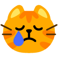 crying cat on platform Emojiall Bubble