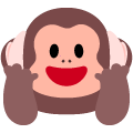 hear-no-evil monkey on platform Emojiall Bubble