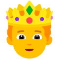 person with crown on platform Emojiall Bubble