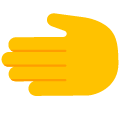 leftwards hand on platform Emojiall Bubble