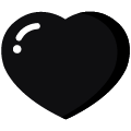 black heart on platform Emojiall Bubble