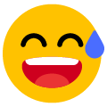 sweat smile on platform Emojiall Bubble