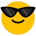 Smiling Face with Sunglasses Emoji on platform Emojiall Bubble
