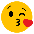 kissing heart on platform Emojiall Bubble