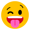 stuck out tongue winking eye on platform Emojiall Bubble