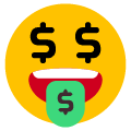 money mouth face on platform Emojiall Bubble